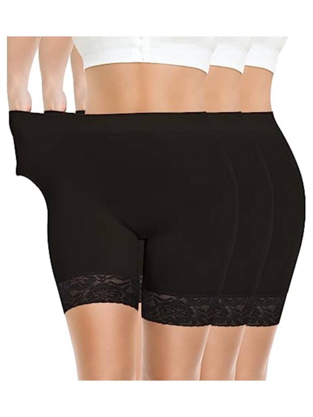 Seamless Lace Slip Shorts Anti Chafing Boyshorts Under Dresses